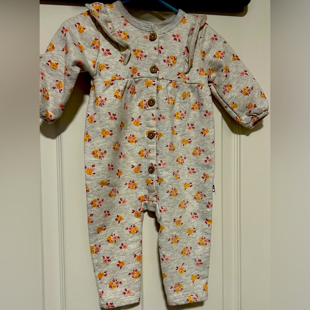 Organic Cotton floral bodysuit Rabbit + Bear